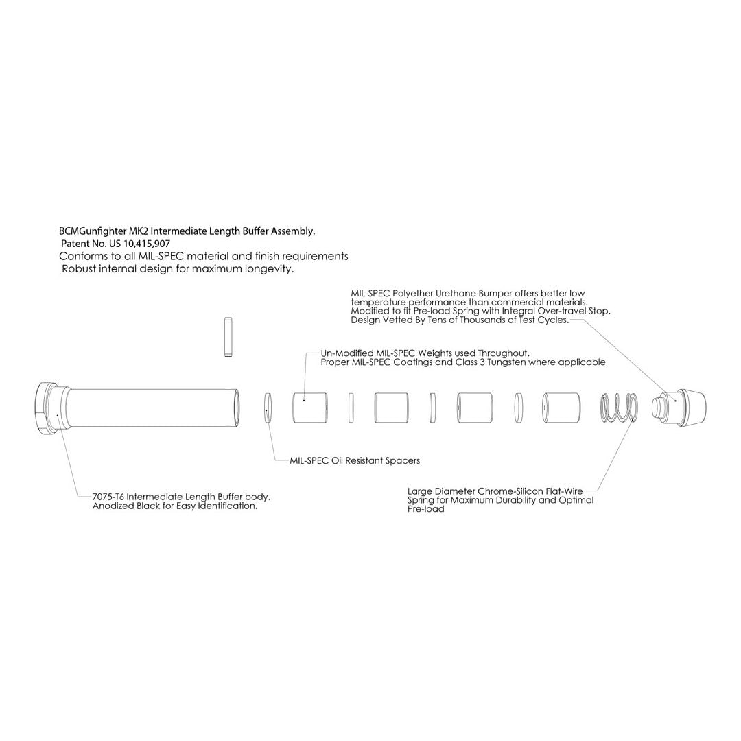 BCM MK2 Mod 1 Buffer - All Weights, T0 - T4 - Image 2
