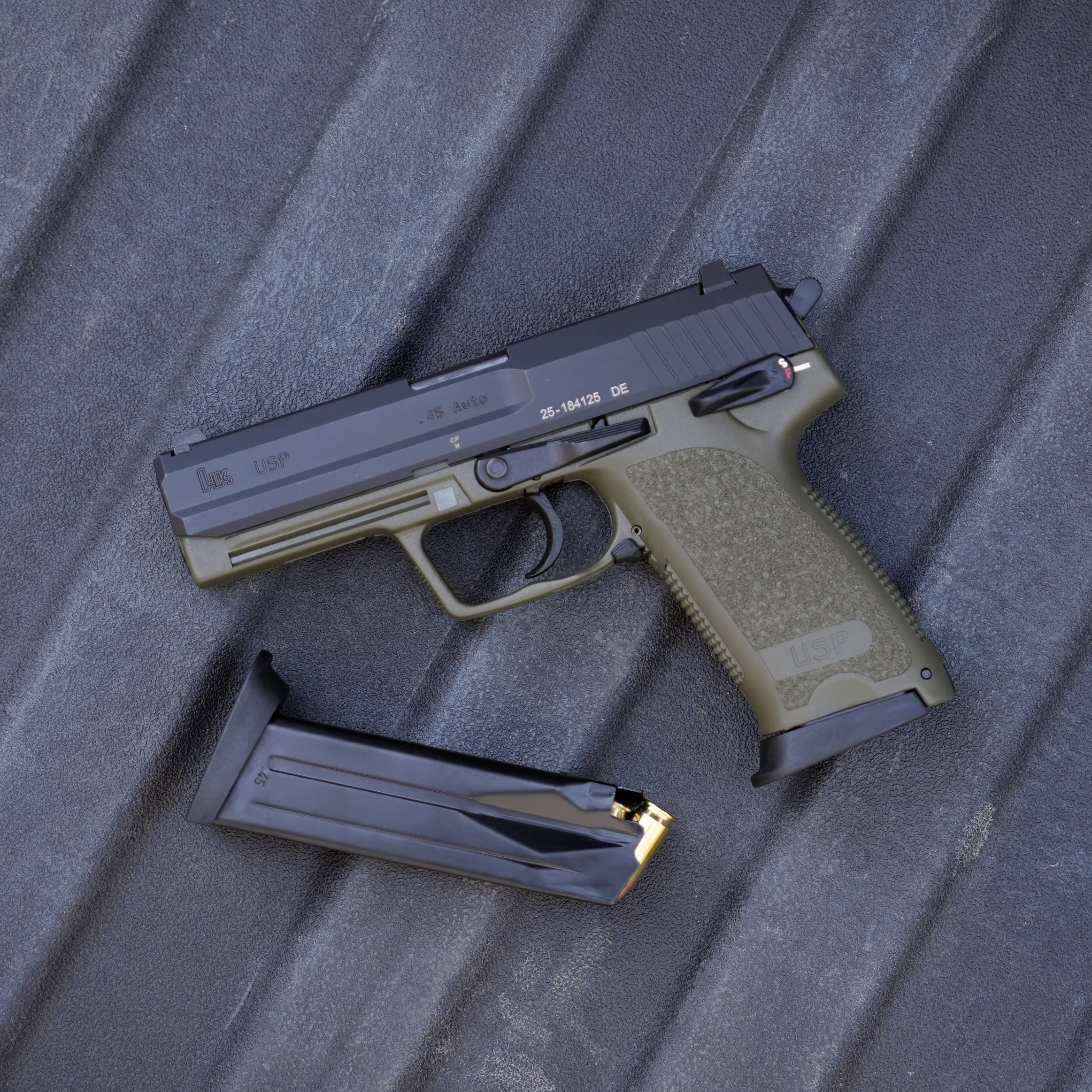 Heckler & Koch HK USP .45 V1 12-Round Pistol, OD Green Frame
