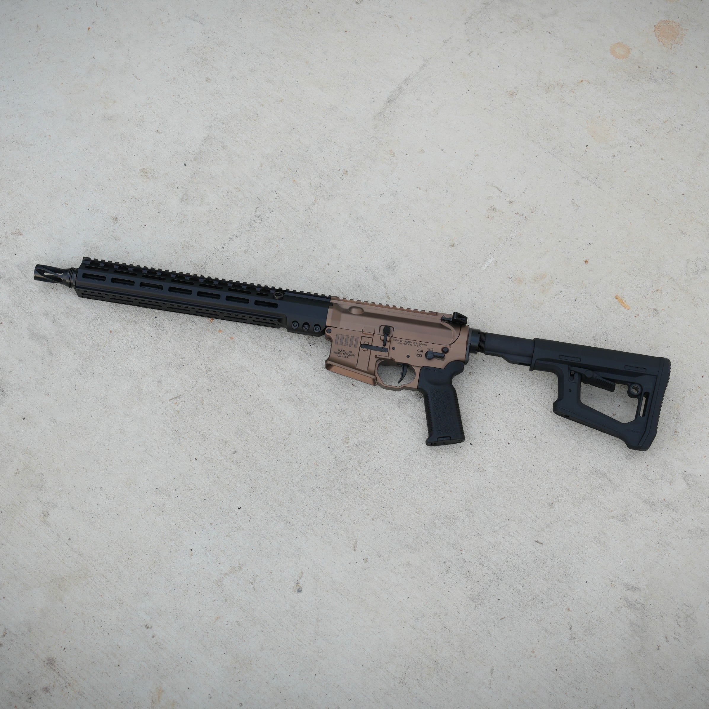 Sons of Liberty Gun Works LRF Broadsword 14.5" Pinned .223 Wylde SPR ARCA Rifle, FDE